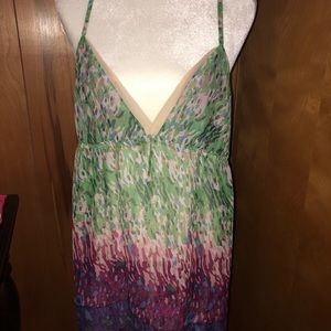 Multi colored sheer tunic top